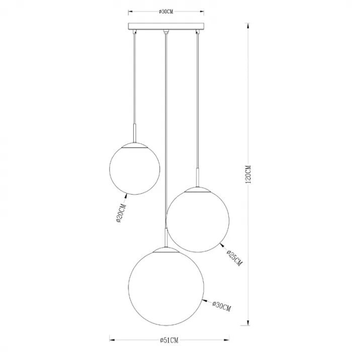Люстра Ball Sunrise Pendant lamp smok 3 плафона от ImperiumLoft