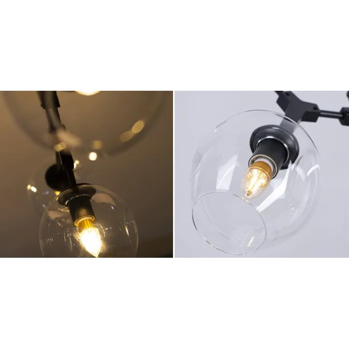 Люстра Сrumpled Glass Bubble Chandelier Black 3 плафона   от ImperiumLoft