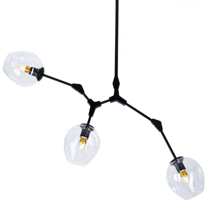 Люстра Сrumpled Glass Bubble Chandelier Black 3 плафона   от ImperiumLoft