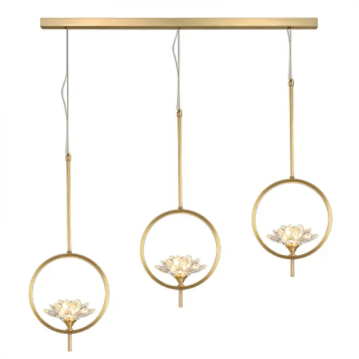 Светильник Хрустальные Цветы Лотоса Lotus flower Clear Glass lamp 3 от ImperiumLoft