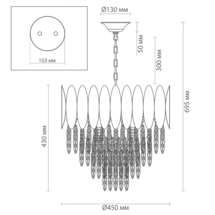 Люстра KEBO KING CHANDELIER four cascades D 45 от ImperiumLoft