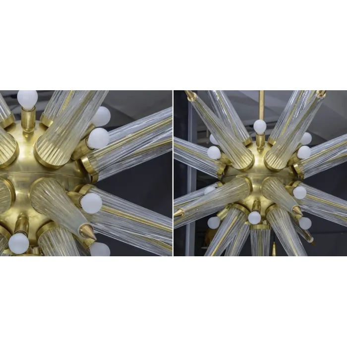 Люстра Brass Sputnik Chandelier with Murano Glass Spikes от ImperiumLoft