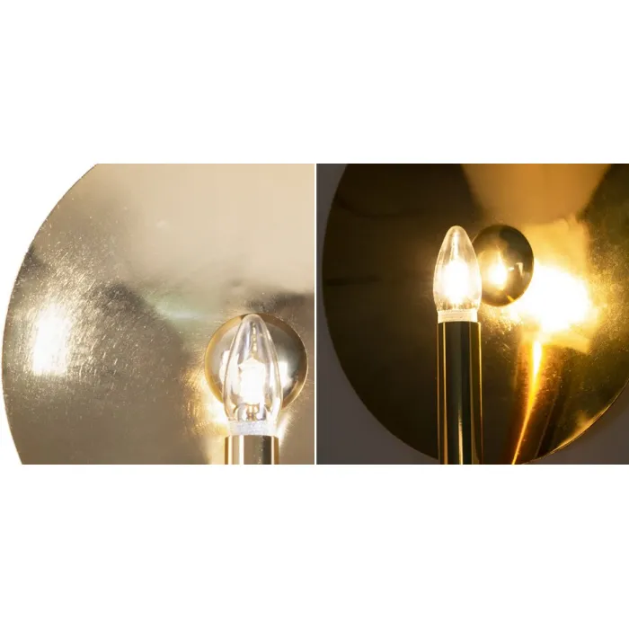 Бра Gold Round Backing Exposed Bulb Sconce от ImperiumLoft