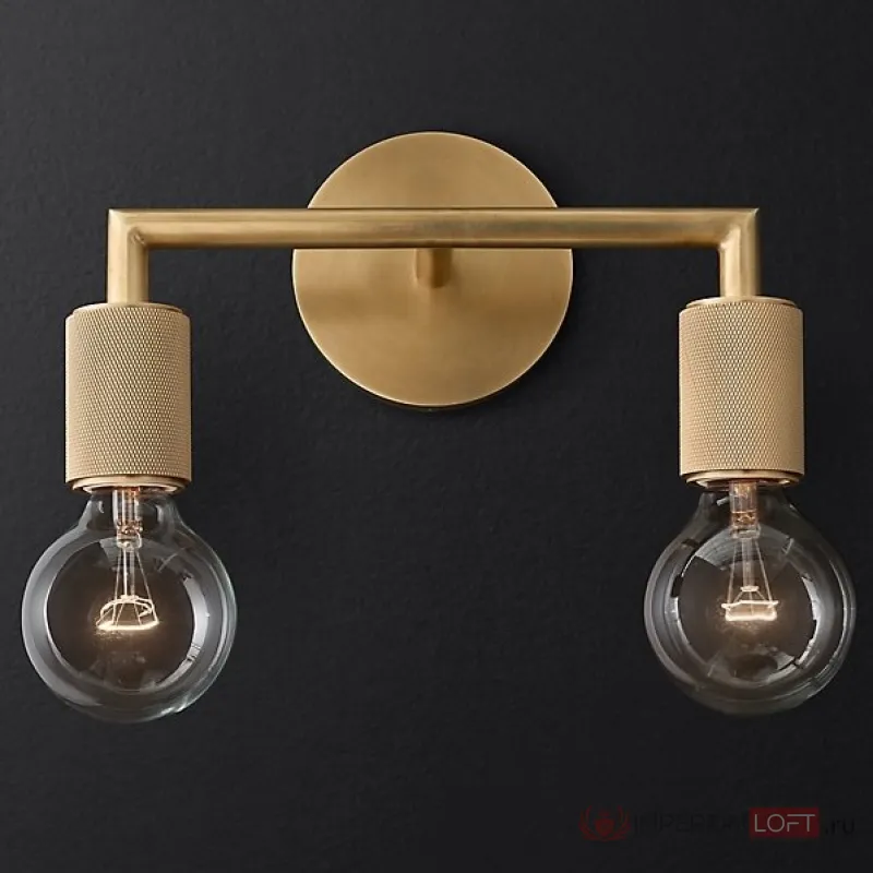 Бра RH Utilitaire Double Sconce Brass от ImperiumLoft