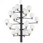 Люстра на штанге Italian Globe Abstraction Light White and Black 20