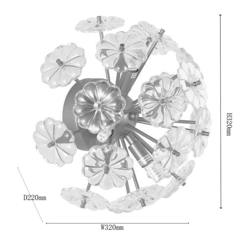 Бра Glass Flowers Sputnik Wall Lamp
