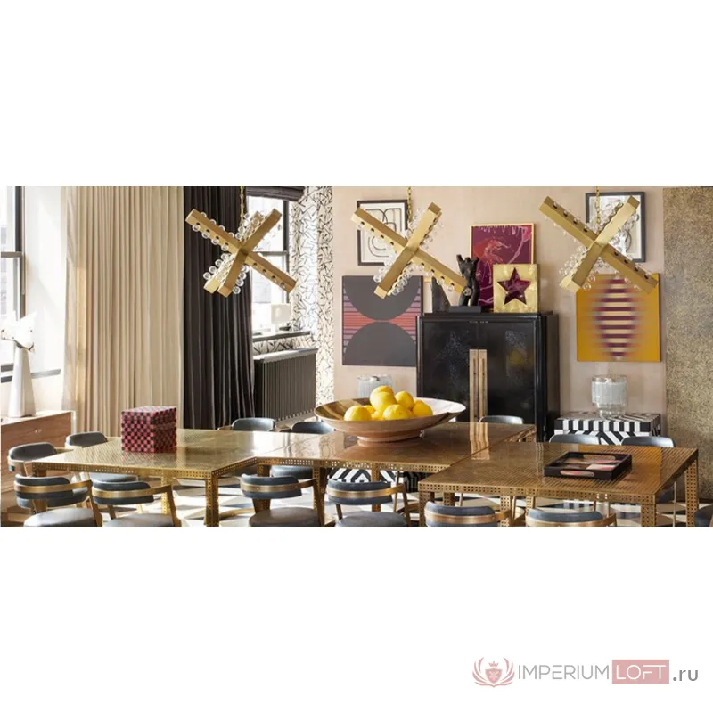 Подвесной светильник Nero Chandelier Gold от ImperiumLoft
