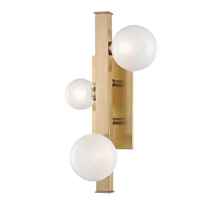 Бра Hudson Valley 8703-AGB Mini Hinsdale 3 Light Wall Sconce In Aged Brass от ImperiumLoft