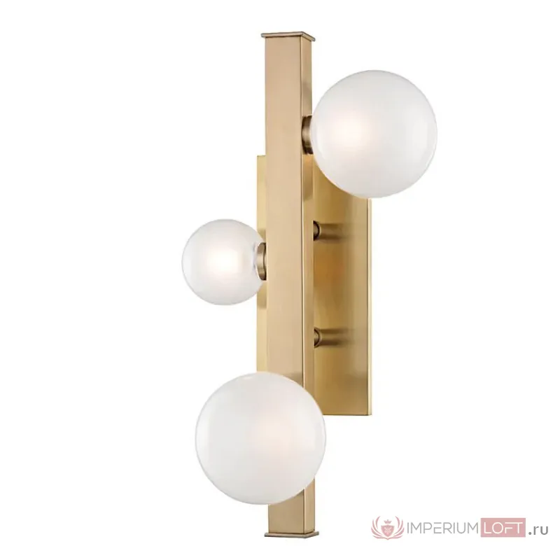 Бра Hudson Valley 8703-AGB Mini Hinsdale 3 Light Wall Sconce In Aged Brass от ImperiumLoft