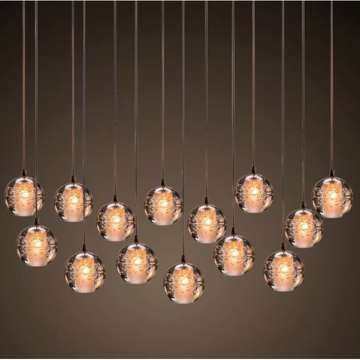 Люстра Bocci 14.14 Rectangle Pendant Chandelier Led Crystal Glass на прямоугольной планке от ImperiumLoft
