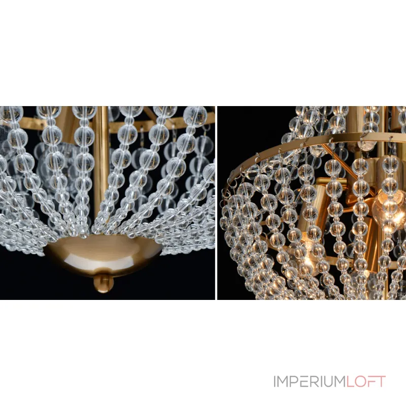 Подвесная люстра Virginia Clear Beads Chandelier Gold