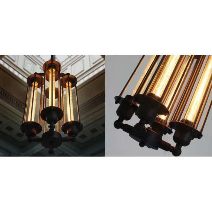 Подвесной светильник Loft Industrial Edison Cage Vertical Quatro от ImperiumLoft