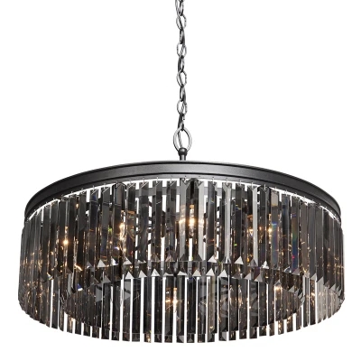 Подвесная люстра RH Rhys Smok Glass Prism Round Chandelier 80