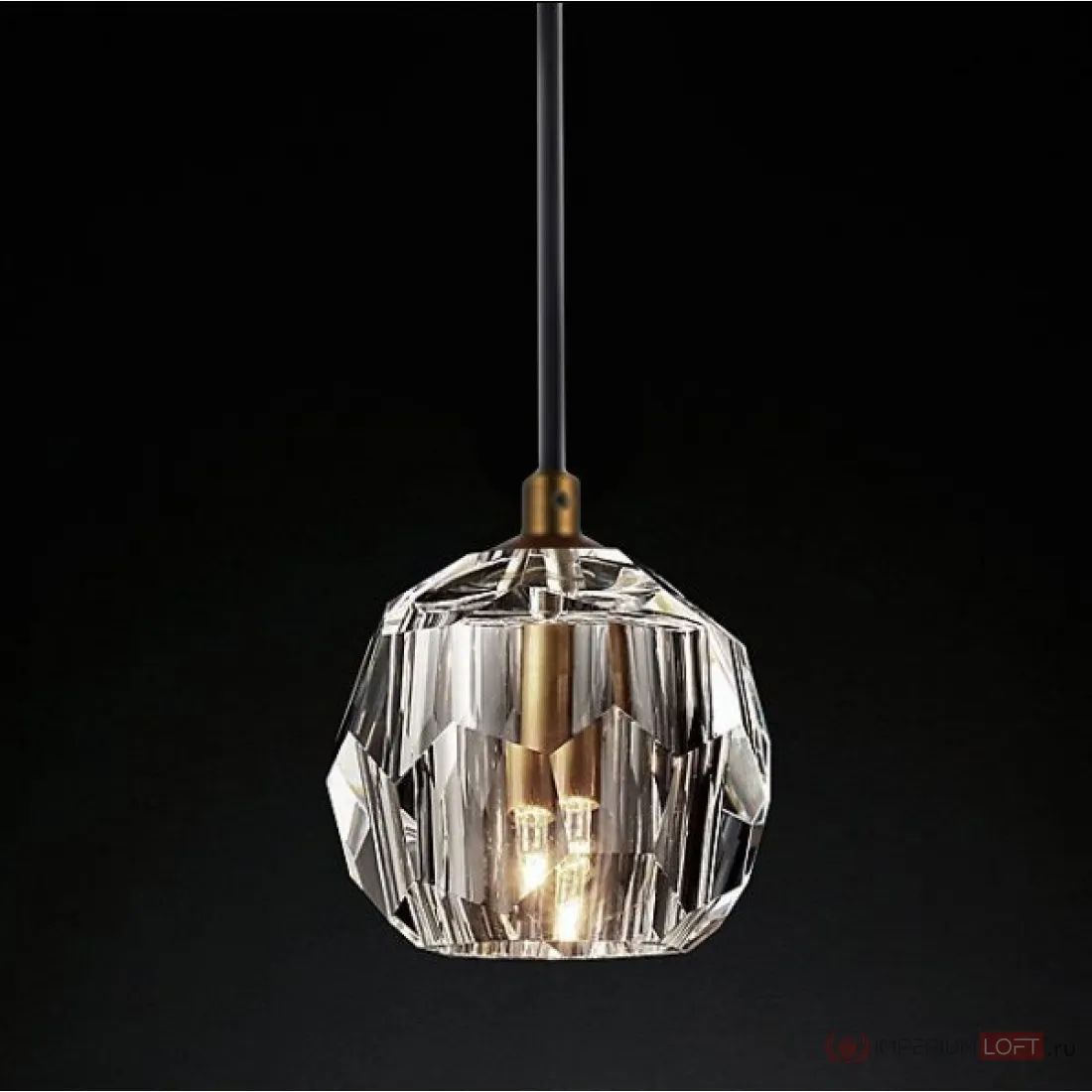 Подвесной светильник RH Boule De Cristal Single Rod Pendant Brass от  ImperiumLoft