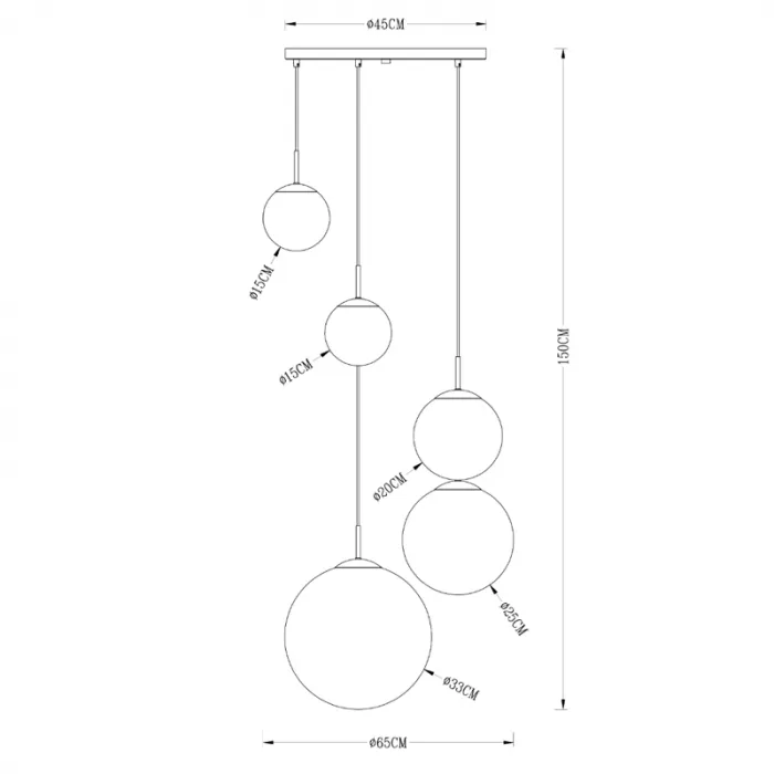 Люстра Ball Sunrise Pendant lamp smok 5 плафона от ImperiumLoft