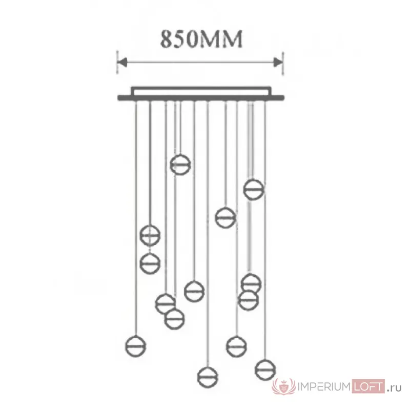 Люстра Bocci 14.14 Rectangle Pendant Chandelier Led Crystal Glass на прямоугольной планке от ImperiumLoft
