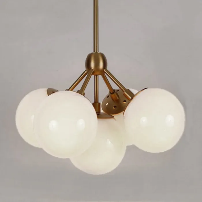 Люстра Modo 5 Brass color  & white glass от ImperiumLoft