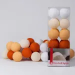 Гирлянда хлопковые фонарики Сotton Ball Orange от ImperiumLoft