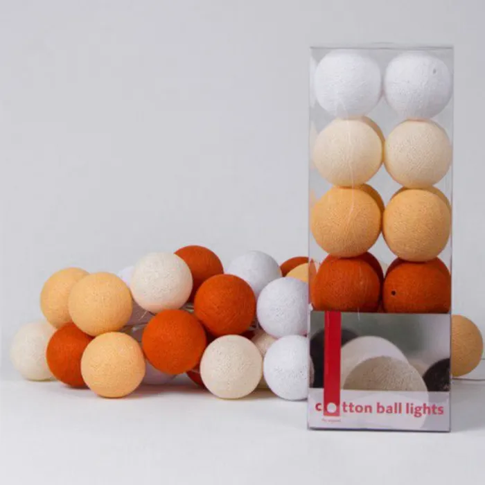 Гирлянда хлопковые фонарики Сotton Ball Orange от ImperiumLoft