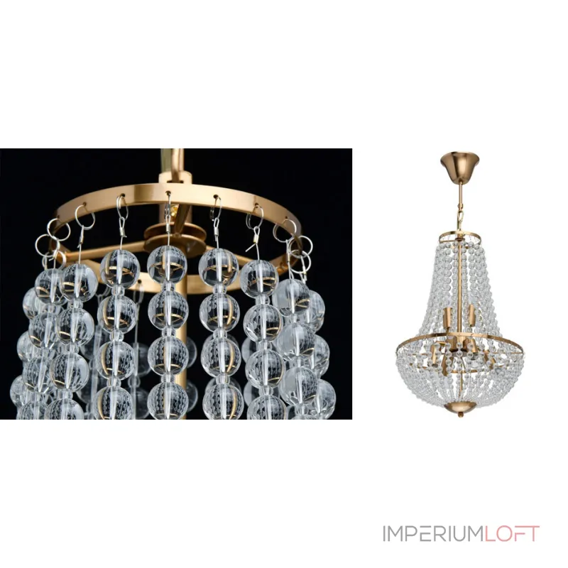 Подвесная люстра Virginia Clear Beads Chandelier Gold