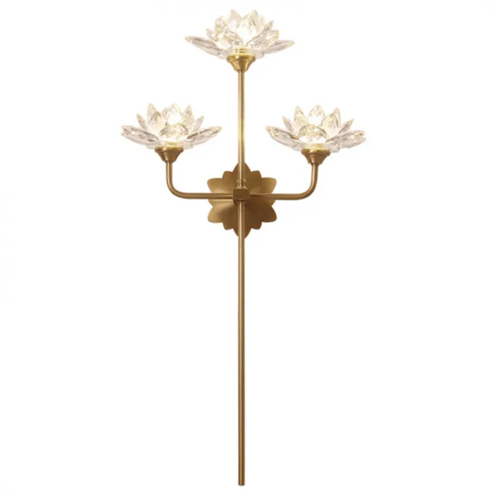 Бра Хрустальный Цветок Лотоса Lotus flower Wall Clear Glass 3 от ImperiumLoft