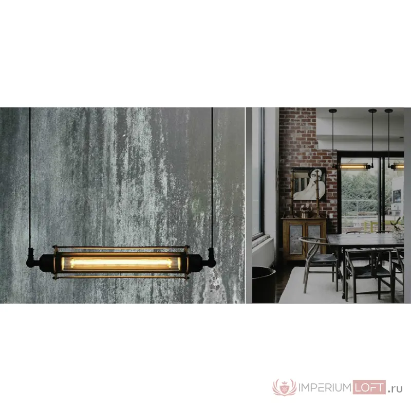 Подвесной светильник Loft Industrial Edison Cage Horizontal Mono от ImperiumLoft