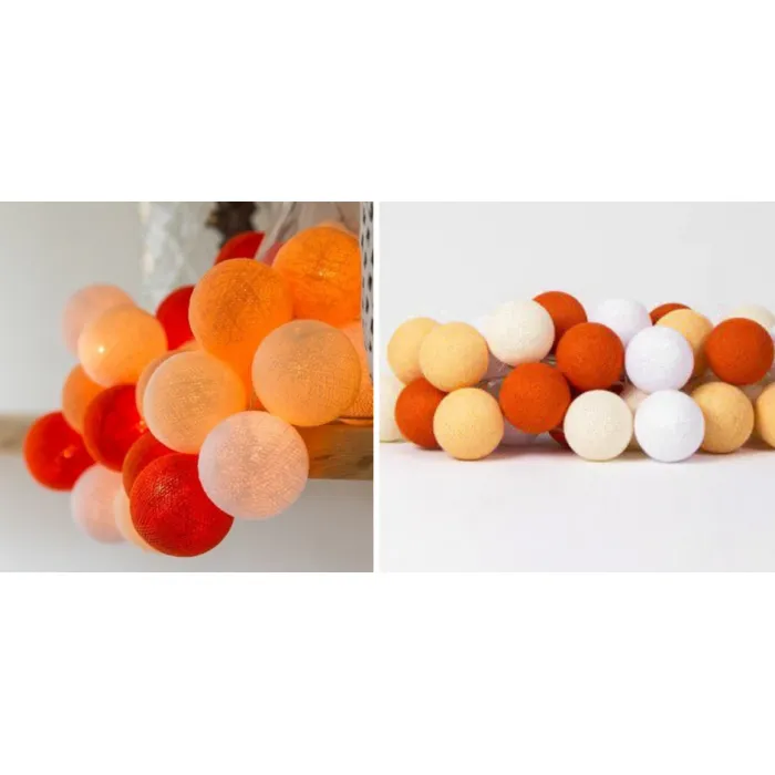 Гирлянда хлопковые фонарики Сotton Ball Orange от ImperiumLoft