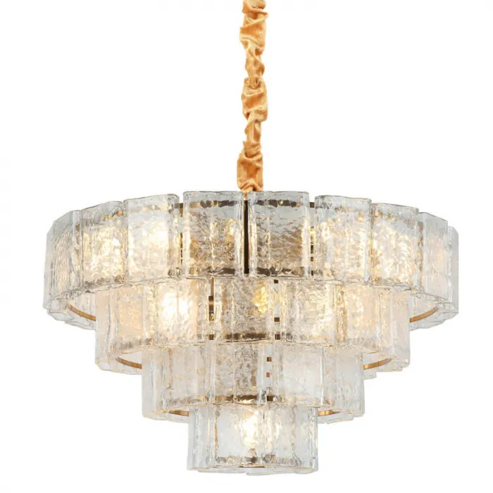 Люстра многоярусная Textured Glass Chandelier D80 от ImperiumLoft