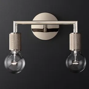 Бра RH Utilitaire Double Sconce Silver