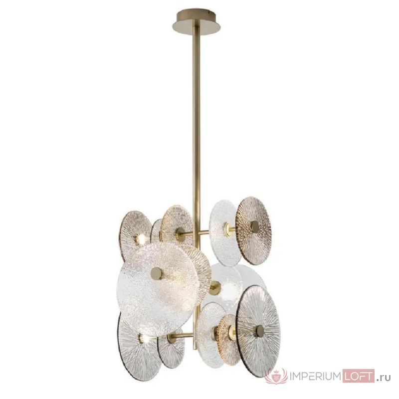 Люстра Ceiling Lamp Chandelier in Champagne Finish Brass Decorative Glass от ImperiumLoft