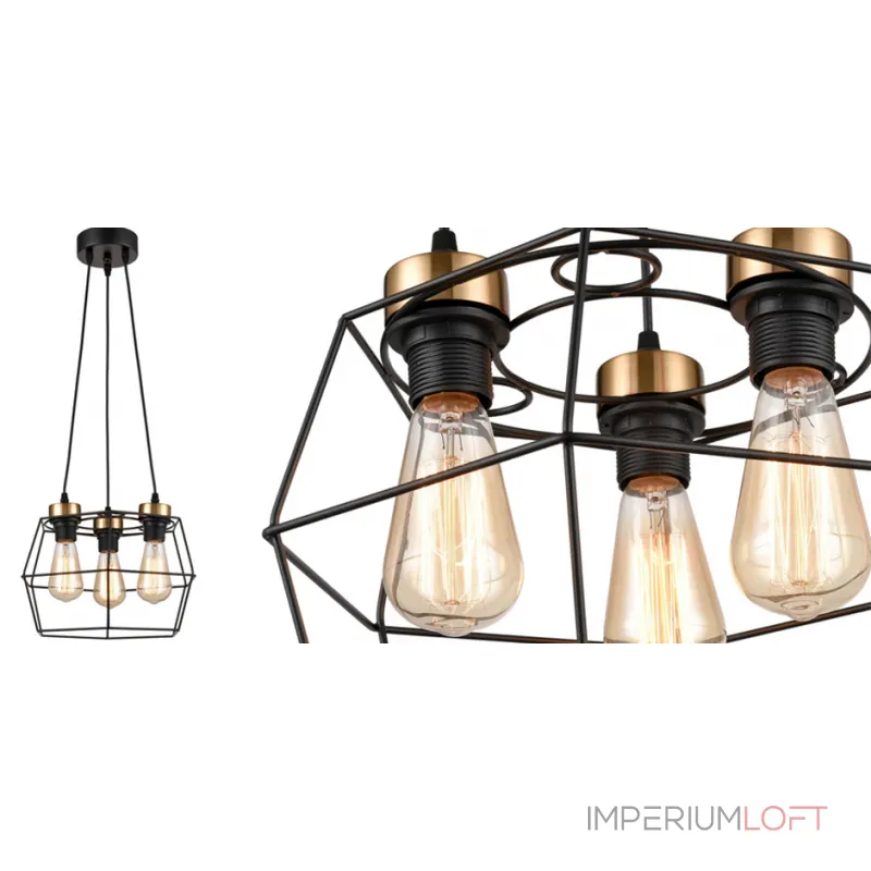 Подвесная люстра Loft Wire Cage Black lamp 3