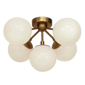 Потолочный светильник Modo 5 Brass color & white glass designed