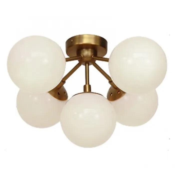 Потолочный светильник Modo 5 Brass color & white glass designed от ImperiumLoft