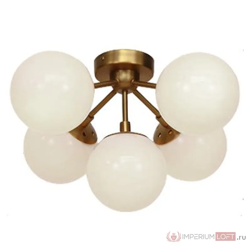 Потолочный светильник Modo 5 Brass color & white glass designed от ImperiumLoft