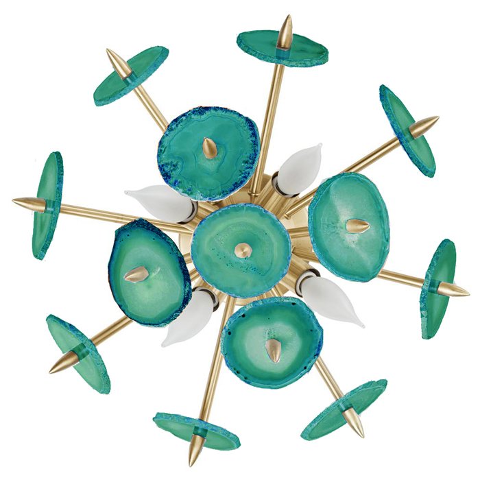 Бра Emporium Green Agate Burst Sconce Brass от ImperiumLoft