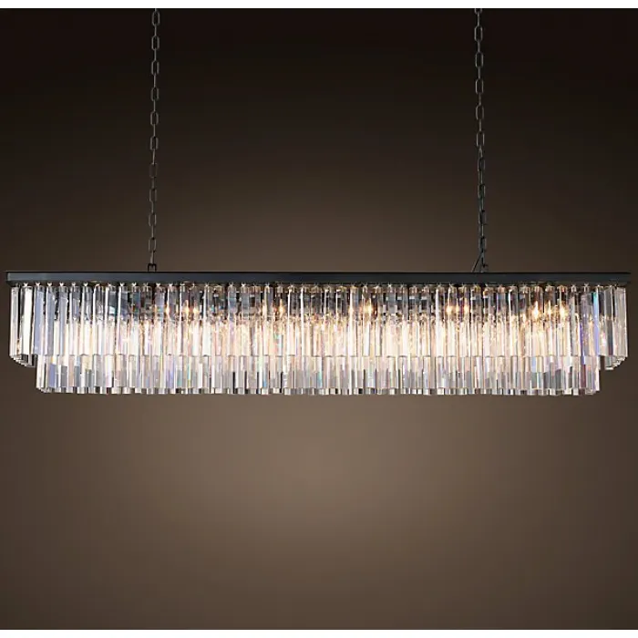 Люстра  RH 1920s Odeon Clear Glass Fringe Black iron 150 от ImperiumLoft