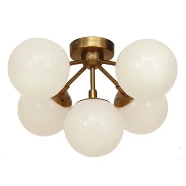 Потолочный светильник Modo 5 Brass color & white glass