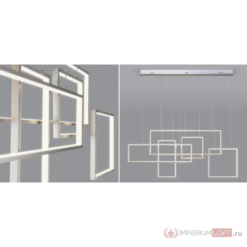 Люстра Rectangle Geometry Chandelier Nickel 5 от ImperiumLoft