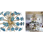  Люстра  Agate Burst Chandelier BLUE с синими агатами от ImperiumLoft