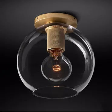 Потолочный светильник RH Utilitaire Globe Shade Flushmount Brass