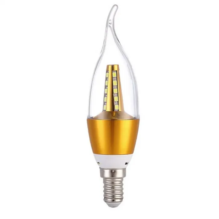 Прозрачная лампочка свеча LED E14 с позолотой от ImperiumLoft
