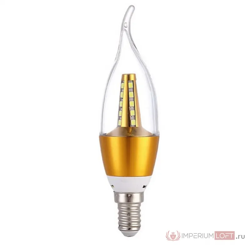 Прозрачная лампочка свеча LED E14 с позолотой от ImperiumLoft