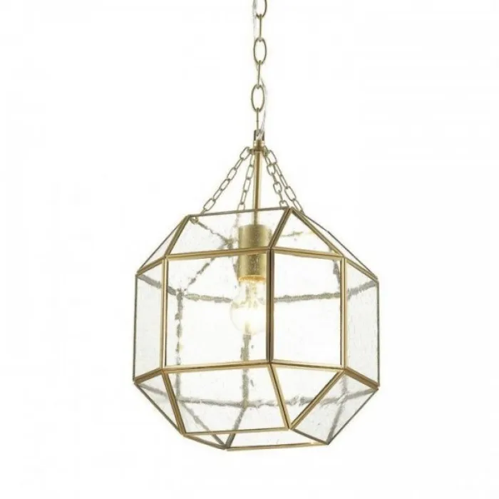 Подвесной светильник Glass & Metal Cage Pendant Gold от ImperiumLoft