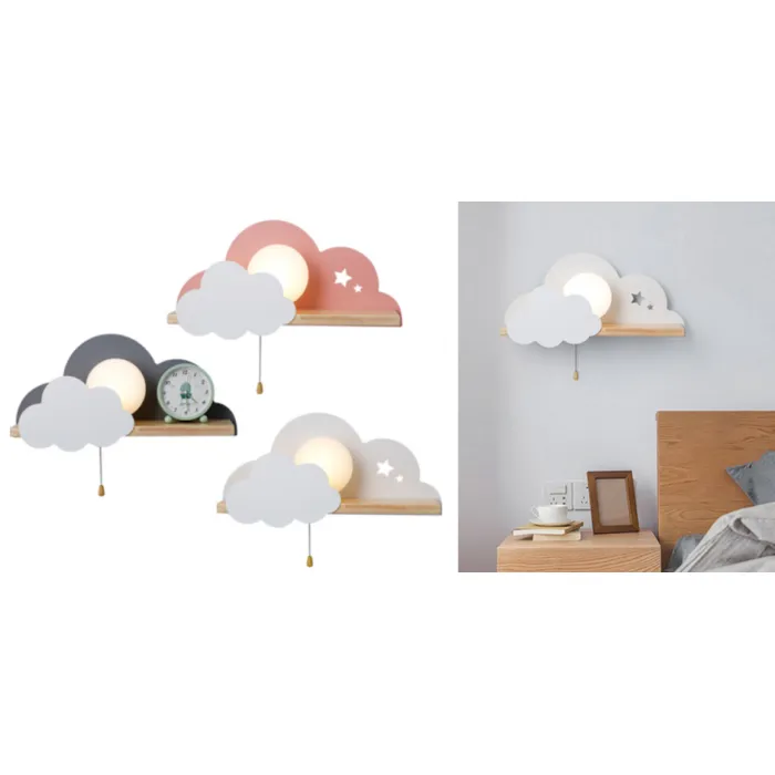Бра с полкой Серое Облако Wall Lamp Gray Cloud от ImperiumLoft