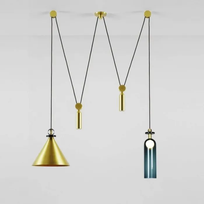 Подвесной светильник Shape up Double Pendant Brass от ImperiumLoft
