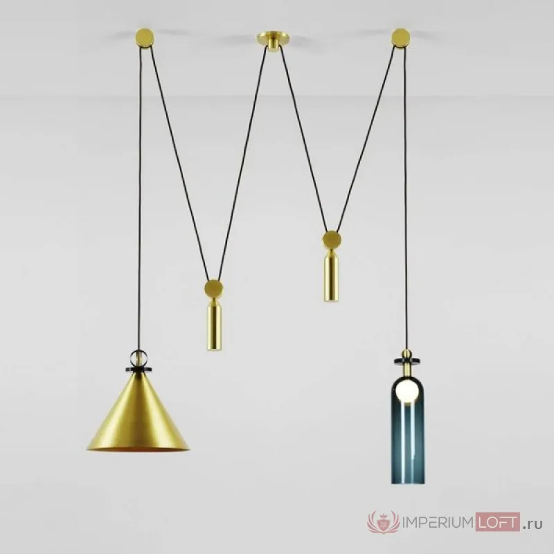 Подвесной светильник Shape up Double Pendant Brass от ImperiumLoft