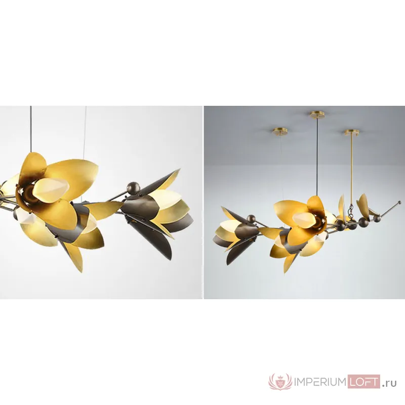 Дизайнерская люстра с природными мотивами LAVRA 8 flowers от ImperiumLoft