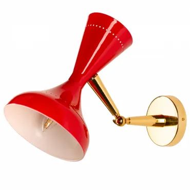 Бра Pair of Italian Bright Red Cones Wall Sconces