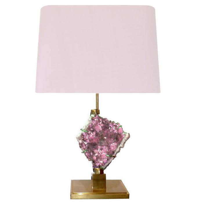Настольная лампа Bronze and Pink Amethyst Lamp от ImperiumLoft