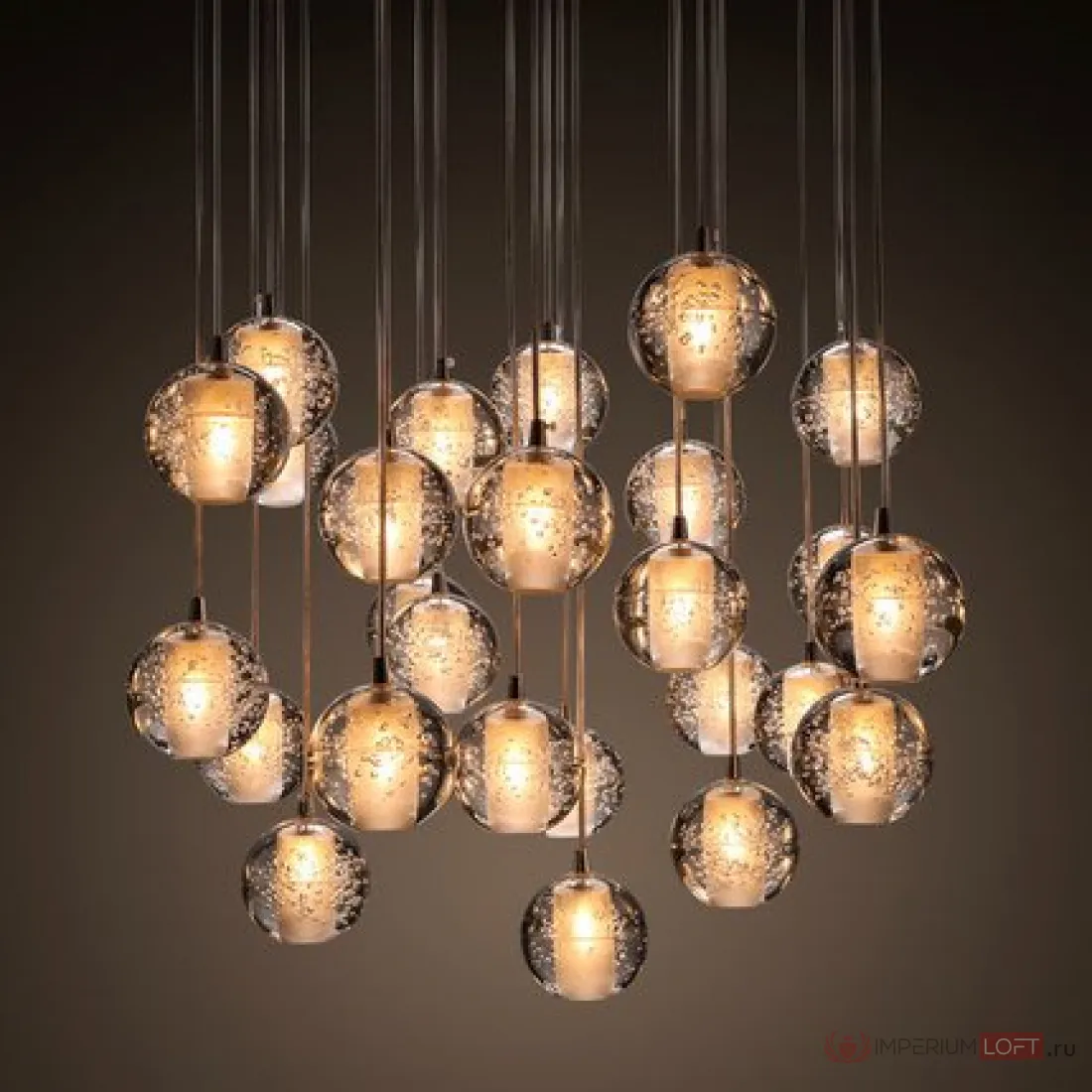 Люстра Bocci 14 Round Chandelier led Crystal Glass designed by Omer Arbel